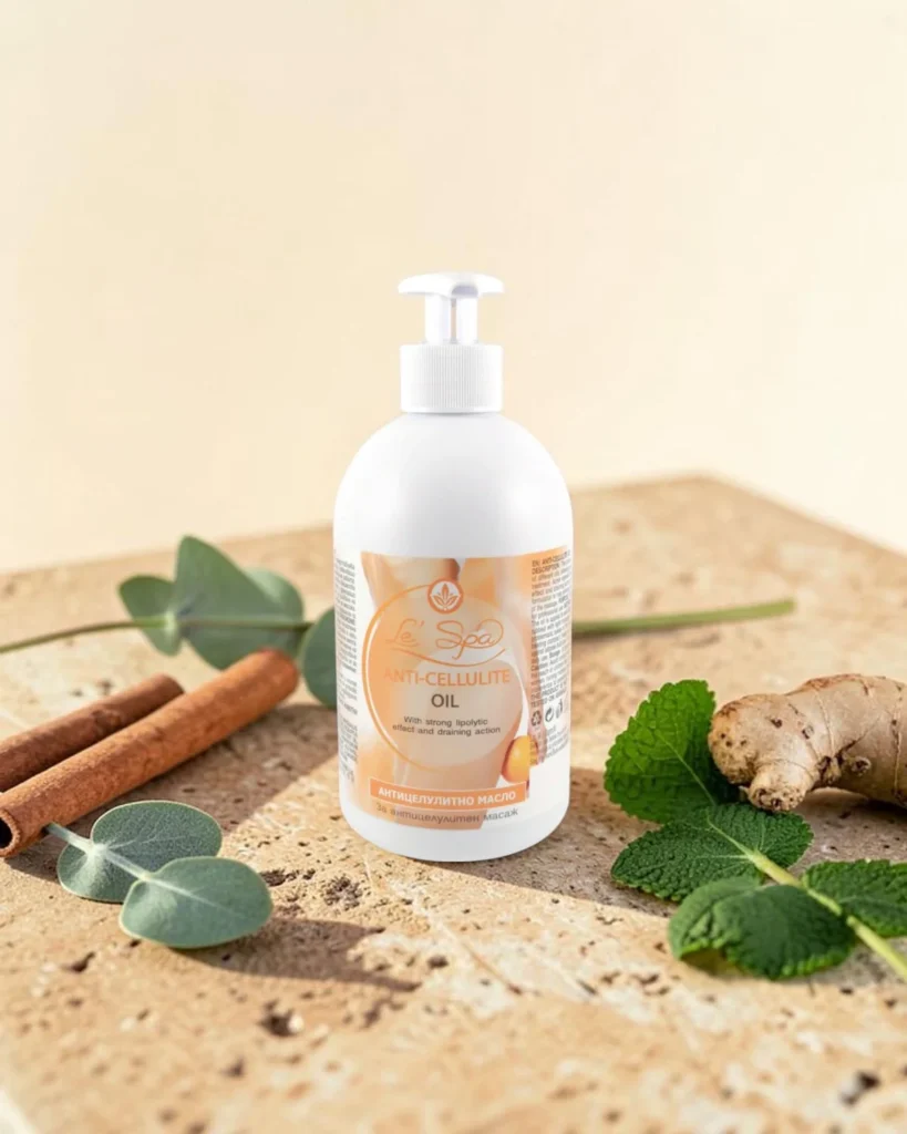 Le’Spa anti-cellulite oil, 500 ml, with cinnamon, eucalyptus, mint and ginger