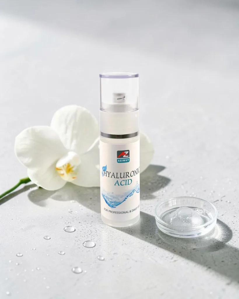 Le’Spa hyaluronic acid, 30 ml, with a white orchid