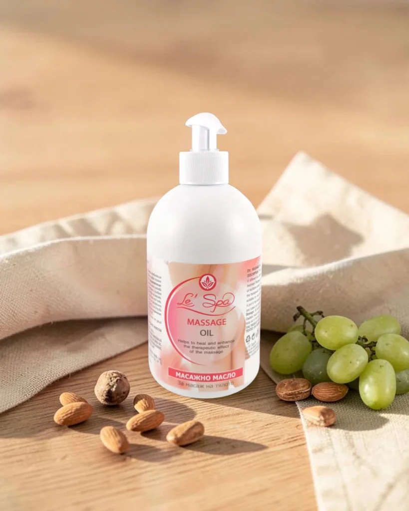 Le’Spa massage oil, 500 ml, with almonds, macadamia and grapes